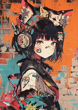 Anime Girl with Headphones
