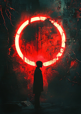 Red Circle Silhouette
