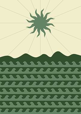 Green Sun and Waves