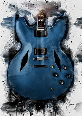 Diamond Electric Guitar Watercolor