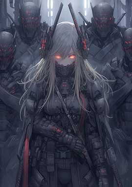 Cyberpunk Anime Warrior