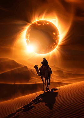 Desert Sunset with Camel