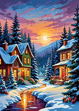 Snowy Christmas Village