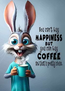 Coffee Bunny You Cant Buy Happiness But You can buy coffee