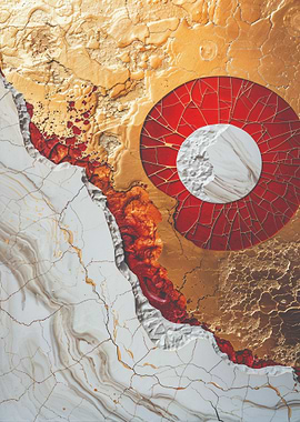 Abstract Red and Gold Art