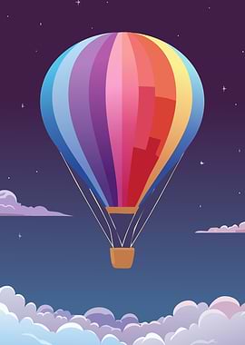 Rainbow Hot Air Balloon