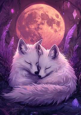 Foxes Under the Moon