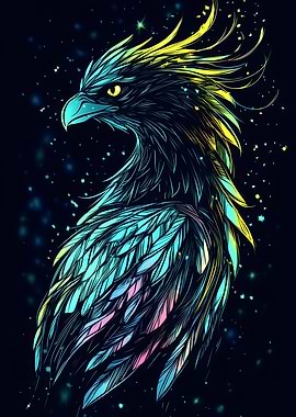 Neon Eagle Illustration