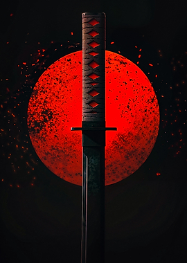 Samurai Sword Red Moon
