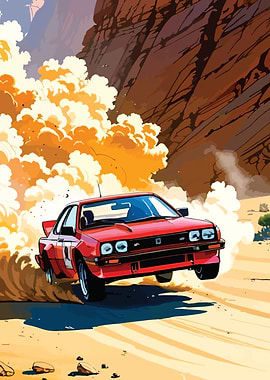 Rally Car in Desert