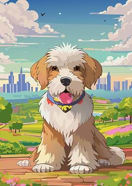 Cute Dog in City Park