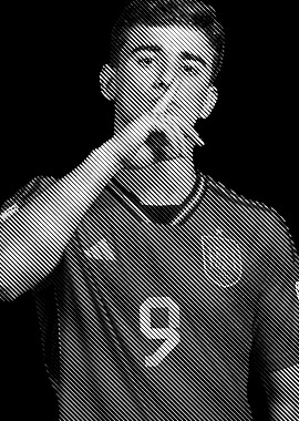 Soccer Player in Halftone