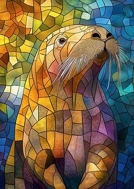 Stained Glass Sea Lion