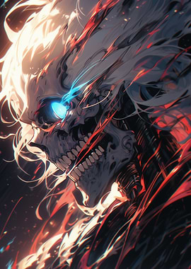 Fiery Skull Illustration