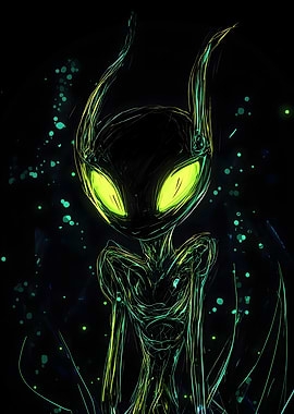 Alien Creature with Glowing Eyes