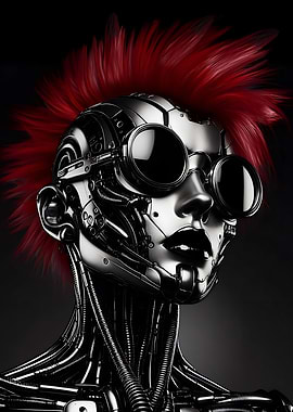 Cyberpunk Robot Woman