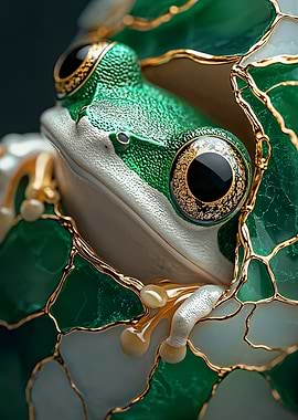 Kintsugi Green Frog
