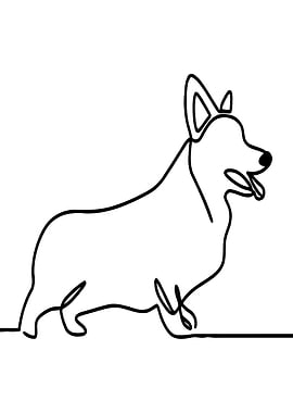 Corgi Line Art