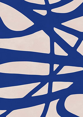 Abstract Blue and Beige Art