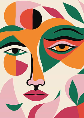 Abstract Cubism Face Art