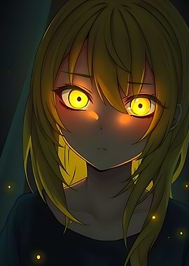 Anime Girl with Glowing Eyes