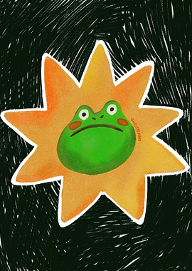 Frog Sun Illustration