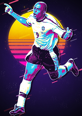 Ronaldo Nazario Retro Art