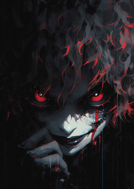 Anime Character with Red Eyes