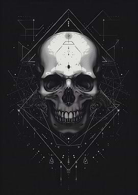 Skull with Geometric Pattern