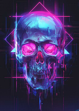 Neon Skull Art