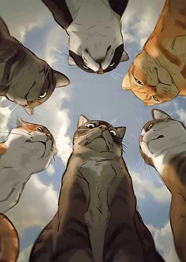 Cats Looking Up