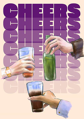 Cheers Toasting Illustration