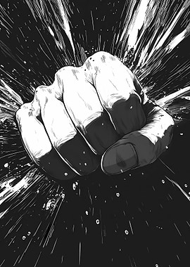 Black and White Fist Punch