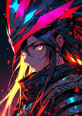 Anime Girl with Red Headpiece