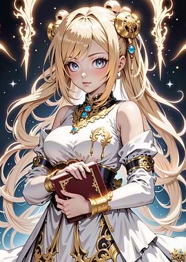 Anime Girl with Book