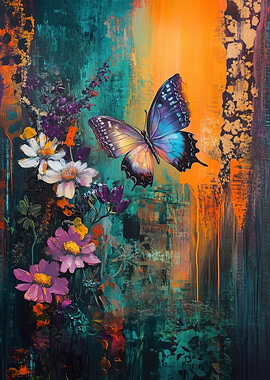 Butterfly and Flowers
