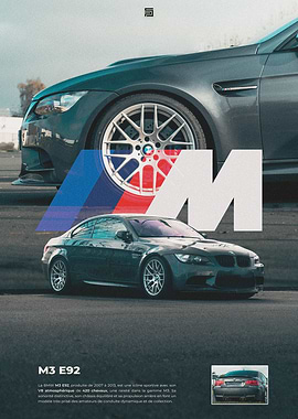 BMW M3 E92 Poster - A V8 Icon of Performance and Elegance