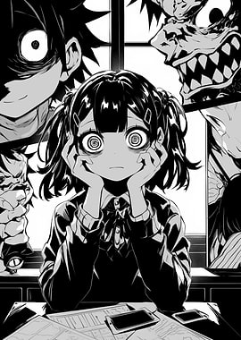 Anime Girl with Disturbed Expressions