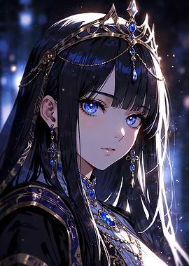 Anime Princess with Blue Eyes