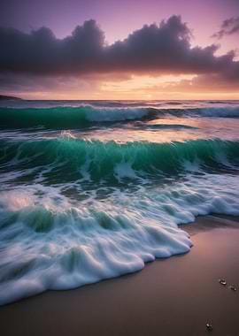 Ocean Sunset Waves