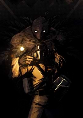 Dark Figure with Flashlight