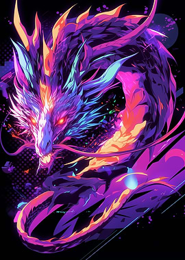Neon Dragon Art