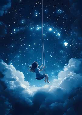 A child swings from Art