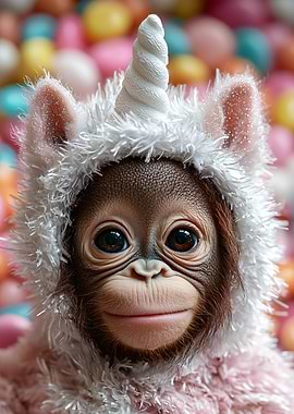 Baby Orangutan Unicorn Costume