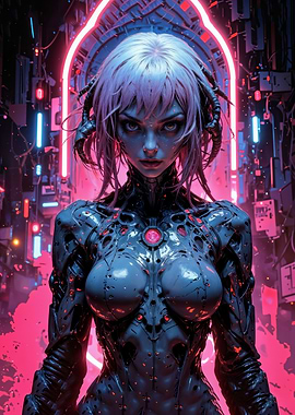 Cyberpunk Girl Android