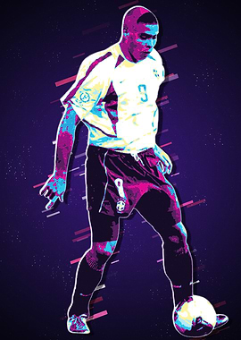 Ronaldo Soccer Player in Retro Style