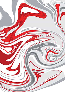 Red and Grey Swirl Abstract