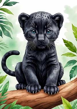 Panther Animal Watercolor