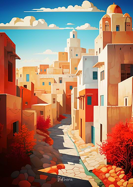 Bukhara Street Oil Painting