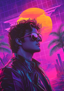 Retro Synthwave Man